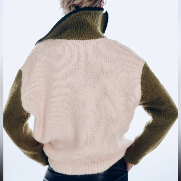 Women Zara Combination Knit Cardigan Sweater Size Small - Picture 6 of 11